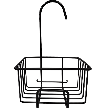 Hook Over Single Shower Basket shower caddy - Black