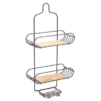 Hanging Bamboo bottom 2 Tier Shower Caddy