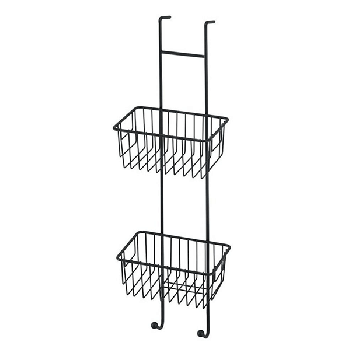 Hanging shower basket shower caddy shower shelf double House Matt-Black