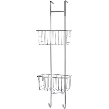 House shower shelf 2 levels for shower corner chrome
