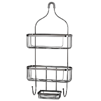 Shower Caddy in satin nickel, hanging the Shower Head, Bathroom Storage & Organization 