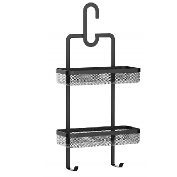 Hanging Two Shelf Shower Caddy in Matte Black,hanging Two Shelf Shower Caddy in Matte Black , with Self Adhesive sticker