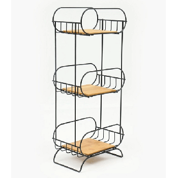 Free standing Bamboo base 3 Tier Utility Holder, storage shelf