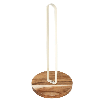 Paper roll holder, metal powder coating ,wood base ,for kitchen
