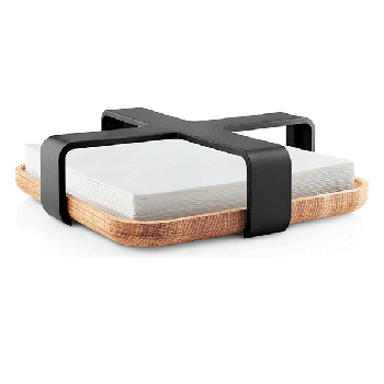 Nordic Kitchen acacia Napkin Holder black