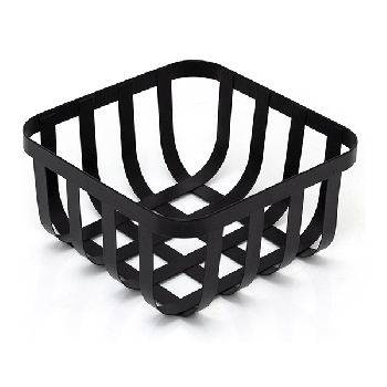 MODERN SQUARE BLACK METAL FRUIT BOWL | KITCHEN FRUIT & VEGETABLES STORAGE BASKET