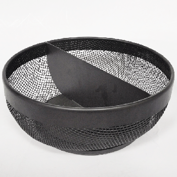 Metal Mesh Turn Table Black ,Portable Steel Storage & Organization Bin, No Assembly Required