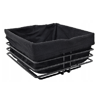 METAL BASKET FOR BREAD BREAD FRUIT + FABRIC INSERT BLACK