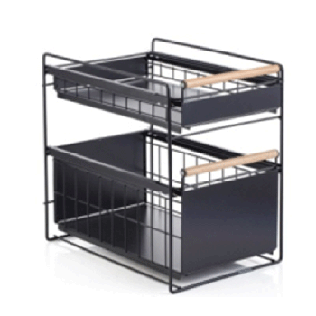 Under Sink Storage Kitchen Storage Rack,Under Sink Storage Racks,Under Sink Organizer,pull-out Cabinets,countertop Storage,Kitchen Tidy Organiser,for Kitchen Bathroom, Black