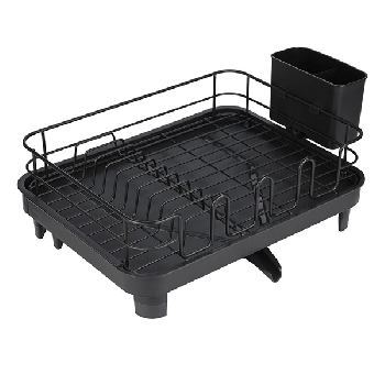 FOLDING METAL PLATE RACK BLACK