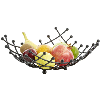 ELEGANT NICKEL BLACK FRUIT BOWL MADE OF ZINC ALLOY