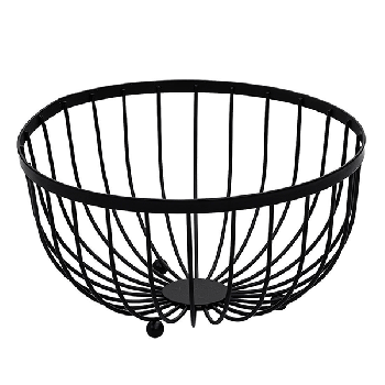 METAL BLACK FRUIT BOWL 25x13cm BLACK