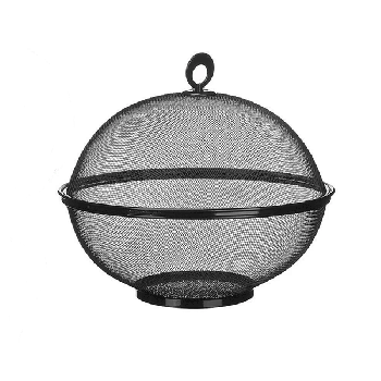 Fruit Basket Fruiterer Fruit and Vegetable Basket Food Covers for outside Mesh Fruit Bowl with Cover Produce Containers Fruit Bowl for Kitchen Counter Apple Bowl Iron Black