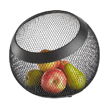 Metal Mesh Capsule Holder fruit basket Black 24cm
