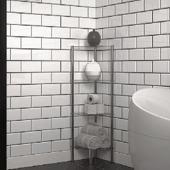 4 Tiers fan-shaped Clear Tempered Glass Side Table EN0101