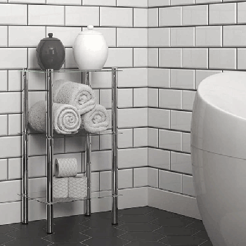 3 Tiers square ground Tempered Glass Side Table EN0110F