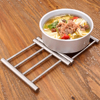 Stainless Steel Trivets, Rectangular Trivets Heat Resistant Pot Holder Retractable Hot Pan Stand Multi-Purpose Food Placemat Holder Table Mat
