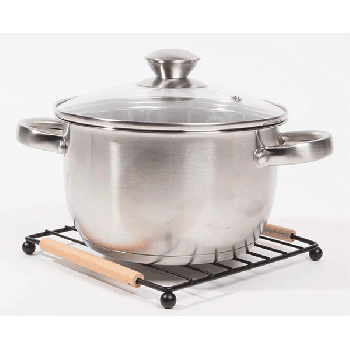 Pot holder pot stand metal matt-black oka handle