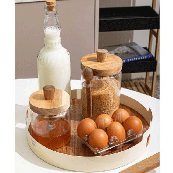 METAL IVORY SERVING TRAY, bread tray , wooden base