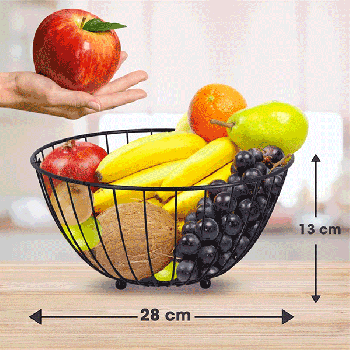 Fruit bowl in black 28cm 