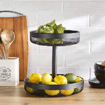 Fruit Basket,Detachable Countertop Fruit Rack , Kitchen Wire Fruit Vegetables Bowls,Metal Basket Storage Holder for Fruits Veg Bread Snacks,Black