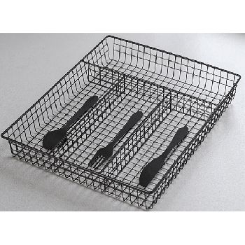 Kitchen Cutlery Tray Metal Wire Black Organiser Holder