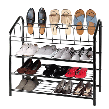 3-Tier Shoe Rack Storage Organizer Black