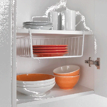 White Under Shelf Wire Basket Hanging Storage Baskets